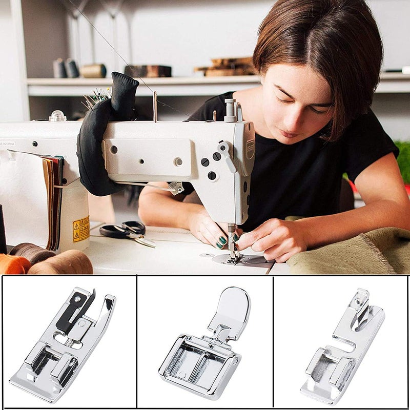 ZKSM 11 Pcs Presser Feet, Sewing Machine Presser Walking Feet Kit Compatible for Brother Babylock Janome Elna Toyota New Home and Low Shank Sewing Machines - Image 4